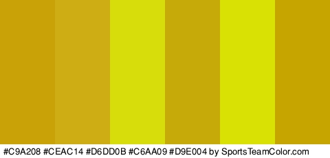 #C9A208 #CEAC14 #D6DD0B #C6AA09 #D9E004 #C6A500 Colors