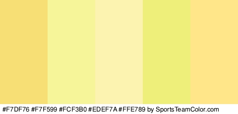 #F7DF76 #F7F599 #FCF3B0 #EDEF7A #FFE789 Colors