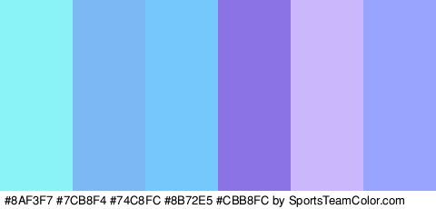 #8AF3F7 #7CB8F4 #74C8FC #8B72E5 #CBB8FC #99A4FF Colors