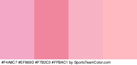 #F4A8C7 #EF869D #F7B2C3 #FFBAC1 Colors