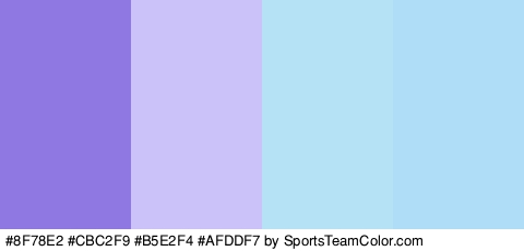 #8F78E2 #CBC2F9 #B5E2F4 #AFDDF7 Colors