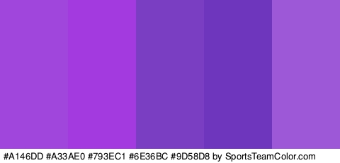 #A146DD #A33AE0 #793EC1 #6E36BC #9D58D8 Colors