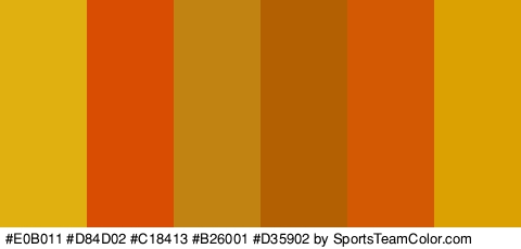 #E0B011 #D84D02 #C18413 #B26001 #D35902 #DBA102 Colors