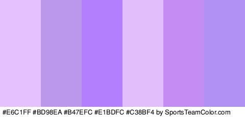 #E6C1FF #BD98EA #B47EFC #E1BDFC #C38BF4 #B190F4 Colors