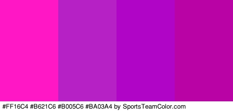 #FF16C4 #B621C6 #B005C6 #BA03A4 Colors