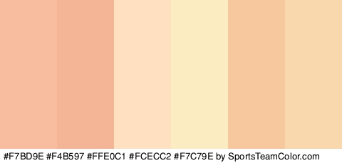 #F7BD9E #F4B597 #FFE0C1 #FCECC2 #F7C79E #F9D8AE Colors