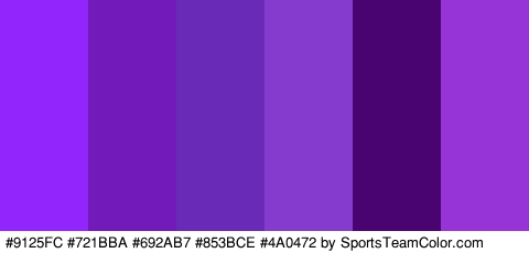 #9125FC #721BBA #692AB7 #853BCE #4A0472 #9634D8 Colors