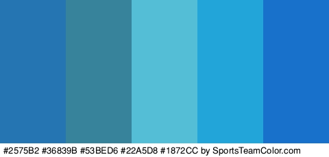 #2575B2 #36839B #53BED6 #22A5D8 #1872CC Colors