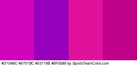 #D104BC #9701BC #E0119B #BF0089 Colors