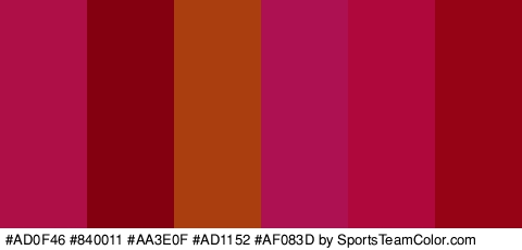 #AD0F46 #840011 #AA3E0F #AD1152 #AF083D #960314 Colors