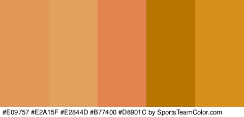 #E09757 #E2A15F #E2844D #B77400 #D8901C Colors