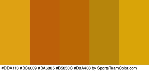 #DDA113 #BC6009 #BA6805 #B5850C #D8A408 Colors