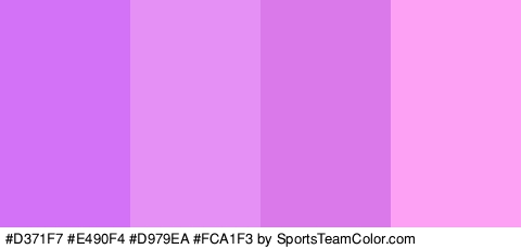 #D371F7 #E490F4 #D979EA #FCA1F3 Colors