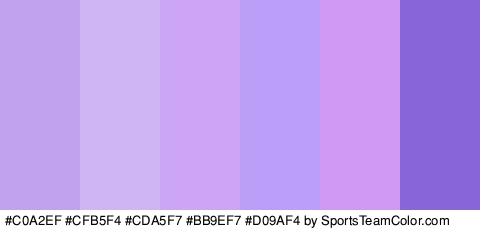 #C0A2EF #CFB5F4 #CDA5F7 #BB9EF7 #D09AF4 #8865D8 Colors