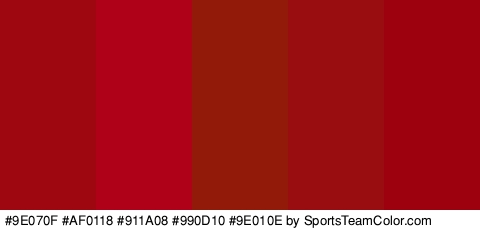 #9E070F #AF0118 #911A08 #990D10 #9E010E Colors