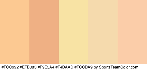 #FCC992 #EFB083 #F9E3A4 #F4DAAD #FCCDA9 Colors