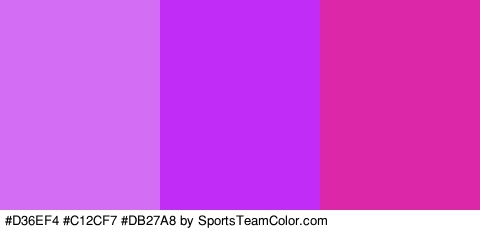 #D36EF4 #C12CF7 #DB27A8 Colors