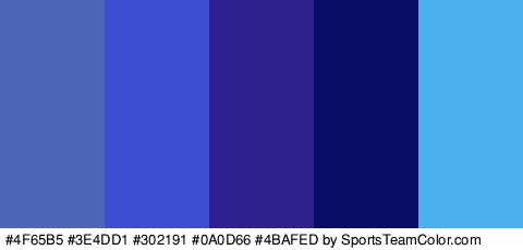 #4F65B5 #3E4DD1 #302191 #0A0D66 #4BAFED Colors