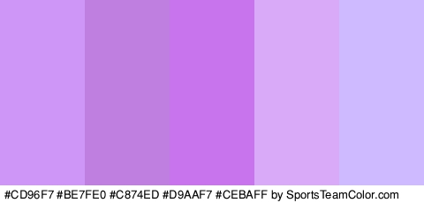 #CD96F7 #BE7FE0 #C874ED #D9AAF7 #CEBAFF Colors