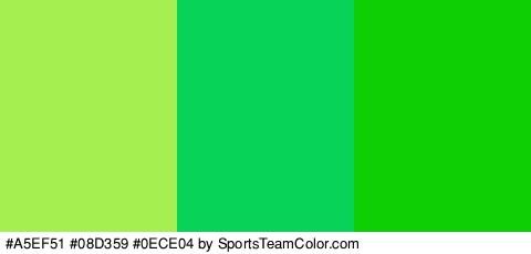 #A5EF51 #08D359 #0ECE04 Colors