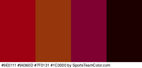 #9E0111 #96360D #7F0131 #1C0000 Colors