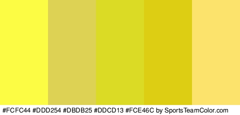 #FCFC44 #DDD254 #DBDB25 #DDCD13 #FCE46C Colors