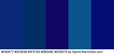 #092A77 #022E68 #0F0763 #0B548C #020D75 Colors