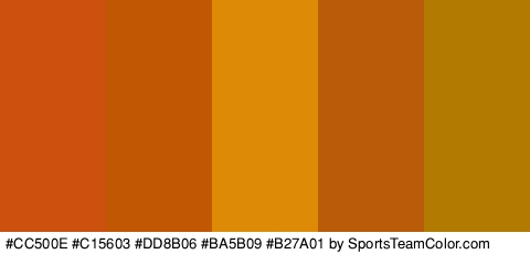 #CC500E #C15603 #DD8B06 #BA5B09 #B27A01 Colors