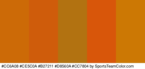 #CC6A08 #CE5C0A #B27211 #D8560A #CC7804 Colors