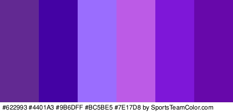 #622993 #4401A3 #9B6DFF #BC5BE5 #7E17D8 #6708AA Colors