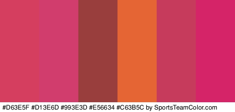 #D63E5F #D13E6D #993E3D #E56634 #C63B5C #D62468 Colors