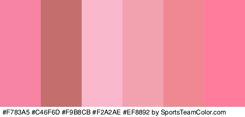 #F783A5 #C46F6D #F9B8CB #F2A2AE #EF8892 #FF7C9D Colors