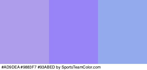 #AD9DEA #9883F7 #93ABED Colors