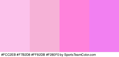 #FCC2EB #F7B2D8 #FF82DB #F280F0 Colors