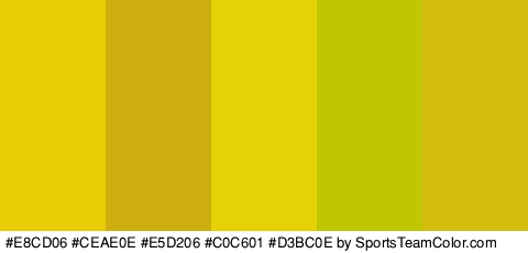 #E8CD06 #CEAE0E #E5D206 #C0C601 #D3BC0E Colors