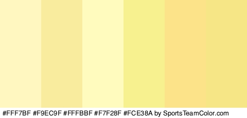 #FFF7BF #F9EC9F #FFFBBF #F7F28F #FCE38A #F7E685 Colors