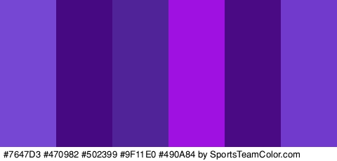 #7647D3 #470982 #502399 #9F11E0 #490A84 #7139CC Colors