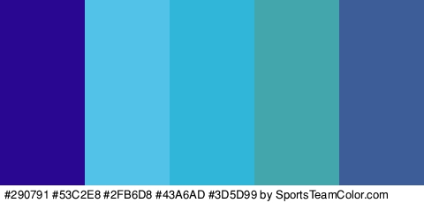 #290791 #53C2E8 #2FB6D8 #43A6AD #3D5D99 Colors