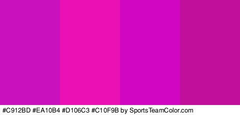 #C912BD #EA10B4 #D106C3 #C10F9B Colors