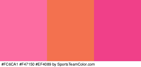 #FC6CA1 #F47150 #EF4089 Colors