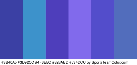 #3B40A5 #3D92CC #4F3EBC #826AED #534DCC #516DBC Colors