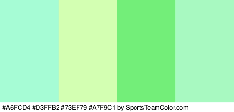 #A6FCD4 #D3FFB2 #73EF79 #A7F9C1 Colors