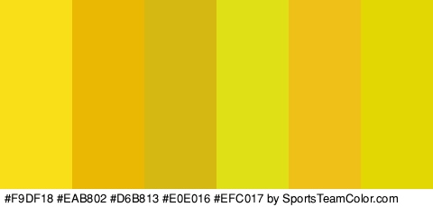 #F9DF18 #EAB802 #D6B813 #E0E016 #EFC017 #E2D702 Colors