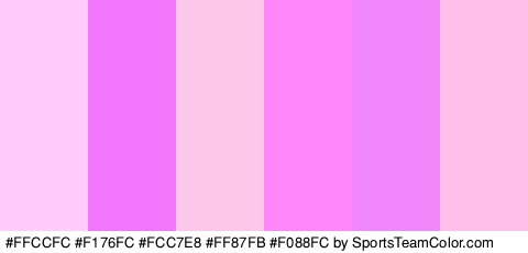 #FFCCFC #F176FC #FCC7E8 #FF87FB #F088FC #FFBFEA Colors