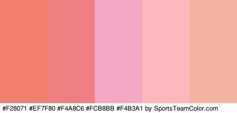 #F28071 #EF7F80 #F4A8C6 #FCB8BB #F4B3A1 Colors