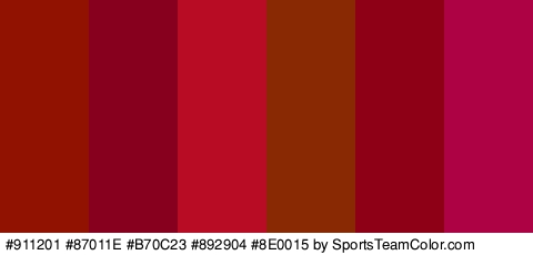 #911201 #87011E #B70C23 #892904 #8E0015 #AD0344 Colors