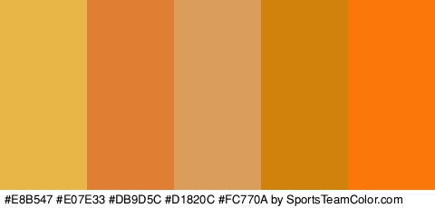 #E8B547 #E07E33 #DB9D5C #D1820C #FC770A Colors