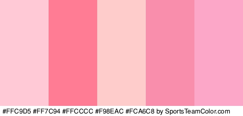 #FFC9D5 #FF7C94 #FFCCCC #F98EAC #FCA6C8 Colors