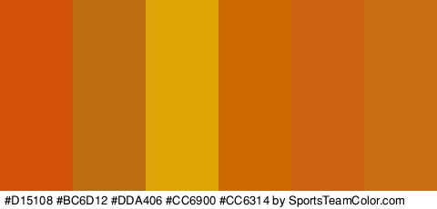 #D15108 #BC6D12 #DDA406 #CC6900 #CC6314 #C66F11 Colors