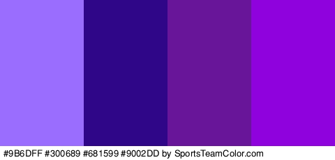 #9B6DFF #300689 #681599 #9002DD Colors